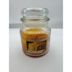 Yankee Candle Pumpkin Buttercream 14.5 OZ Candle Jar Retired~1/2 FULL SEE PHOTOS